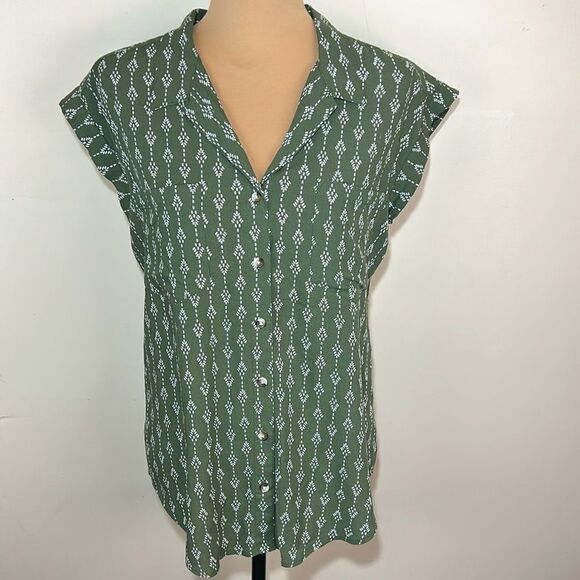 Jachs New York Girlfriend short sleeve button-down shirt size small - Picture 1 of 6
